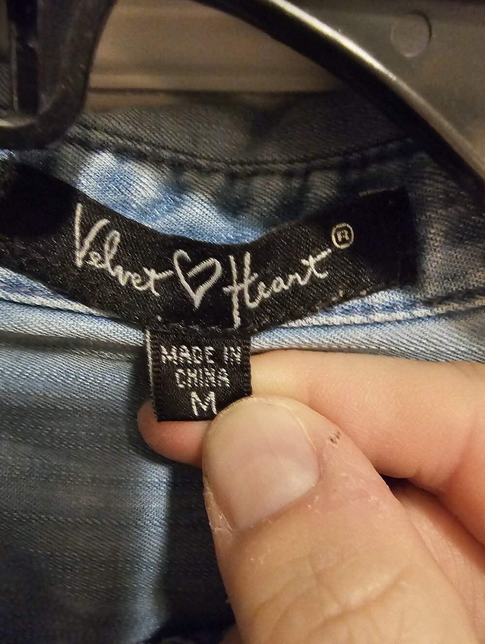 Light Blue Star-Embroidered Denim (Tencel) Shirt - Picture 3 of 8